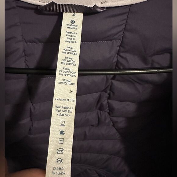 Lululemon Fluffed Up Jacket Purple Nightfall Puffer Goose Down Quilted Winter - Picture 9 of 15